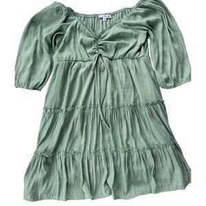 L Love Ruffle Dress Sage Green Size Medium